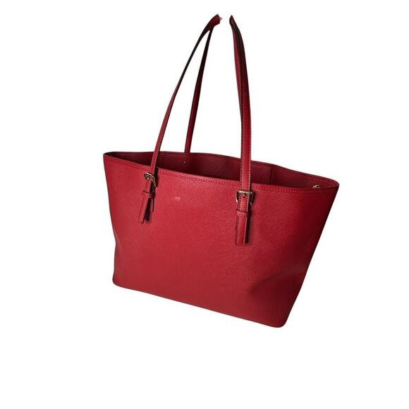 Michael Kors Jet Set Large Tote Bag Saffiano Leather Red - Picture 3 of 12